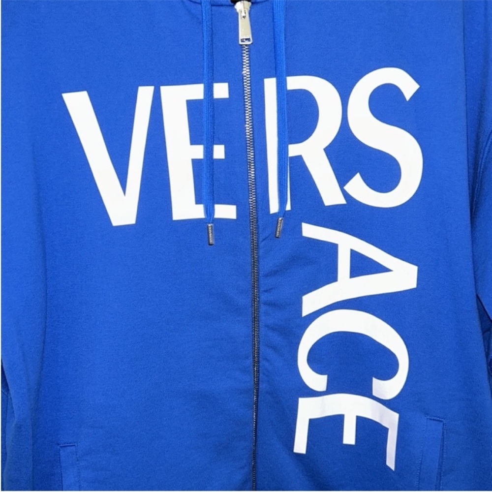 Authentic Versace Men’s Split Logo zip hoodie NWT - image 7